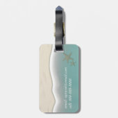 アクアグリーンシーウォーターヒトデ砂トレンディー沿岸 ラゲッジタグ (裏面縦)