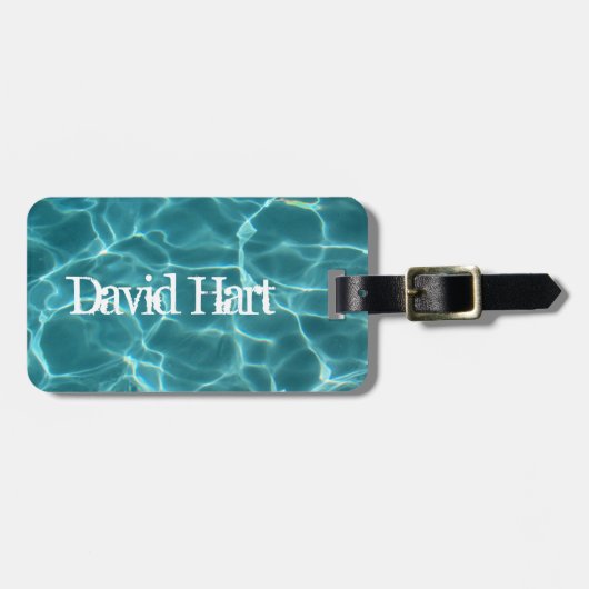 アクアグリーンスイミングプールウォーター ラゲッジタグ (正面横)