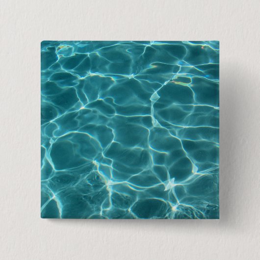 アクアグリーンスイミングプール水写真 缶バッジ (正面)