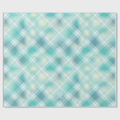 アクアグリーンタータンチェックプレイドカスタム ラッピングペーパー (フラット)