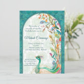 アクアグリーンティール（緑がかった色）アラビアフローラクジャックメンディ 招待状 (スタンド正面)