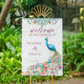 アクアグリーンティール（緑がかった色）アラビアフローラ孔雀へようこそ ポスター