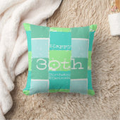 アクアグリーンパーソナライズされたミント30歳の誕生日ピロー クッション (ブランケット)