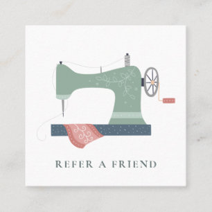 アクアグリーンピーチピンク裁縫機REFER FRIEND スクエア名刺