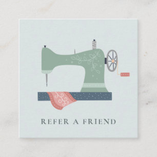 アクアグリーンピーチピンク裁縫機REFER FRIEND スクエア名刺