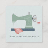 アクアグリーンピーチ裁縫機ありがとうショッピング スクエア名刺 (正面)