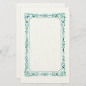 アクアグリーンファンシーフレーム 便箋 (正面/裏面)