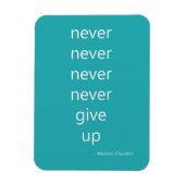 アクアグリーンブルー感動的引用文ネバーア与えップ マグネット (縦)
