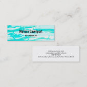 アクアグリーンプール水抽象芸術背景 スキニー名刺 (正面/裏面)