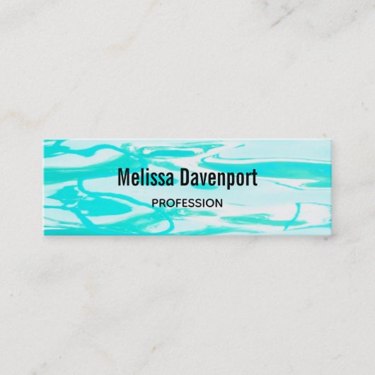 アクアグリーンプール水抽象芸術背景 スキニー名刺 (正面)