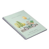 アクアグリーン任意の年齢の誕生日パーティテディカー ノートブック