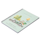 アクアグリーン任意の年齢の誕生日パーティテディカー ノートブック