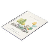 アクアグリーン任意の年齢の誕生日パーティテディカー ノートブック (左側)