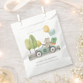 アクアグリーン任意の年齢の誕生日パーティテディカー フェイバーバッグ