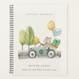 アクアグリーン任意の年齢の誕生日パーティテディカー プランナー手帳