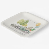 アクアグリーン任意の年齢の誕生日パーティテディカー ペーパープレート (傾斜あり)