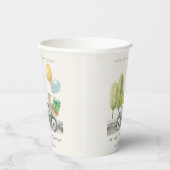 アクアグリーン任意の年齢の誕生日パーティテディカー 紙コップ (右)