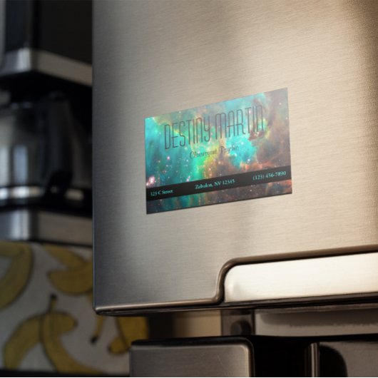 アクアグリーン天体写真形而上学的 マグネット名刺