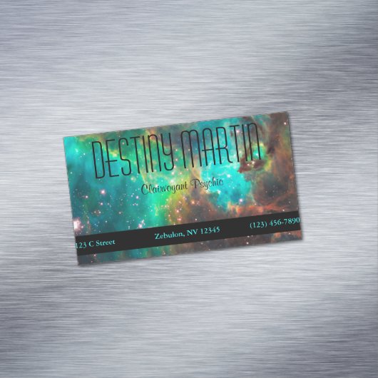 アクアグリーン天体写真形而上学的 マグネット名刺 (インサイチュ)