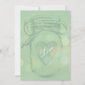 アクアグリーン素朴メイソンジャー結婚式招待状 招待状 (裏面)