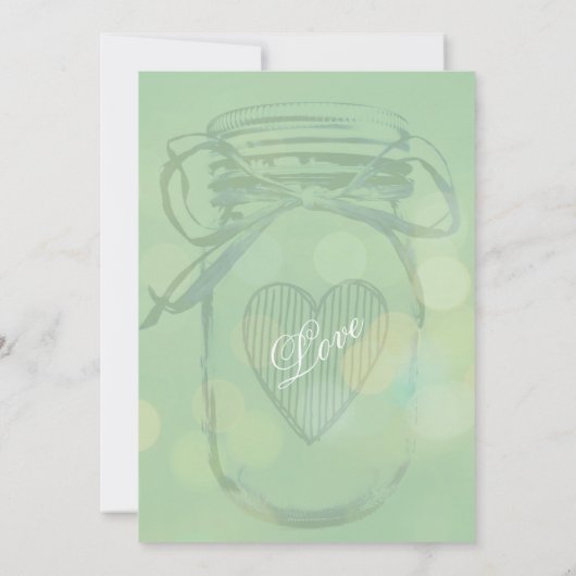 アクアグリーン素朴メイソンジャー結婚式招待状 招待状 (裏面)