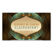 アクアグリーン金ゴールドフラクタルアーツクレアボイヤントリーディング マグネット名刺 (正面)