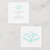 アクアグリーン&ホワイトスクエアロータスビジネスカード スクエア名刺 (正面/裏面)