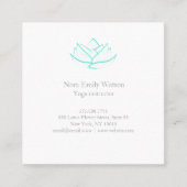 アクアグリーン&ホワイトスクエアロータスビジネスカード スクエア名刺 (正面)