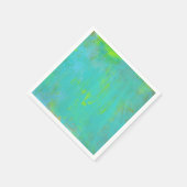アクアグリーン、ライム、ブラウンオークレーグランジ抽象芸術 スタンダードカクテルナプキン (角)