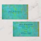 アクアグリーン、ライム、ブラウンオークレー抽象芸術 名刺 (正面/裏面)