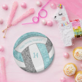 アクアグレイガーリーバレーボール誕生日パーティー ペーパープレート (パーティー)