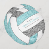 アクアグレイガーリーバレーボール誕生日パーティー 案内状 (正面/裏面)