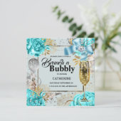 アクアグレイバラシャビーシックなバブリーグリッター 招待状 (スタンド正面)