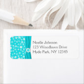 アクアグレイ白い雪片差出人住所ラベル ラベル (インサイチュ)