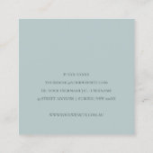 アクアグレーオレンジ赤面ぶら下がった服ドライクリーナー スクエア名刺 (裏面)