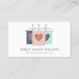 アクアグレーオレンジ赤面ぶら下がった服ドライクリーナー 名刺