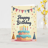 アクアケーキキャンドル 誕生日カード カード (黄色い花)
