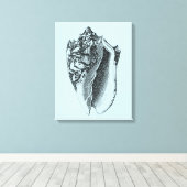 アクアコンチシェル キャンバスプリント (インサイチュ (ウッドフロア))