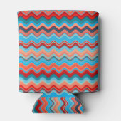 アクアコーラルサーモンオレンジブルーウェーブジグザグ   缶クーラー (裏面)