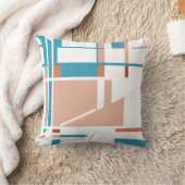 アクアコーラルラストジオメトリックMCMインスパイアデザイン クッション (ブランケット)