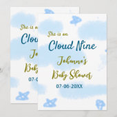 アクアゴールドの彼女は雲の上にいる ベイビーシャワーの雲 シーズンカード (正面/裏面)