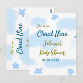 アクアゴールドの彼女は雲の上にいる ベビーシャワーの雲 ポストカード (正面/裏面)