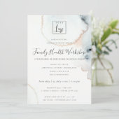 アクアゴールド水彩ブラシストローク ワークショップイベント 招待状 (スタンド正面)