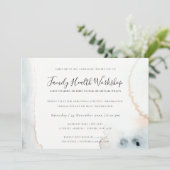 アクアゴールド水彩画ブラシ ワークショップ イベントロゴ 招待状 (スタンド正面)