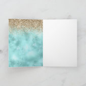 アクアゴールド グラマラス グリッター スパークル クリスマスツリー カード (内部)