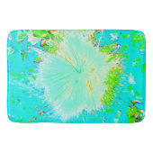 アクアサイケデリックアンドライムグリーンミルクウィード バスマット (正面)