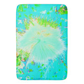 アクアサイケデリックアンドライムグリーンミルクウィード バスマット (正面縦)