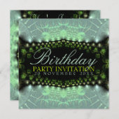 アクアサテンレース誕生日+全イベントパーティーインビタット 招待状 (正面/裏面)