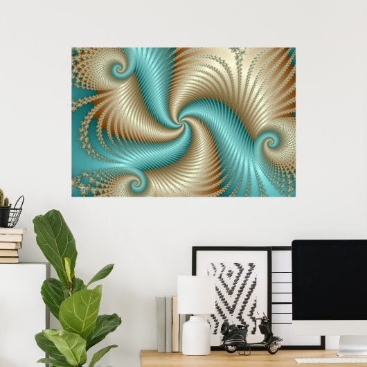 アクアサテン – フラクタル ポスター (ホームオフィス)