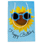 アクアサングラスオンサンフラワー ミディアムペーパーバッグ (正面)